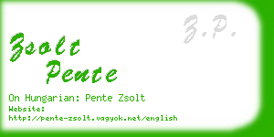 zsolt pente business card